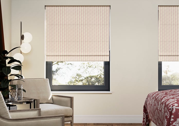 Emily Bond George Stripe Print, Red - Twist&Fit Roman Blind - Image 3